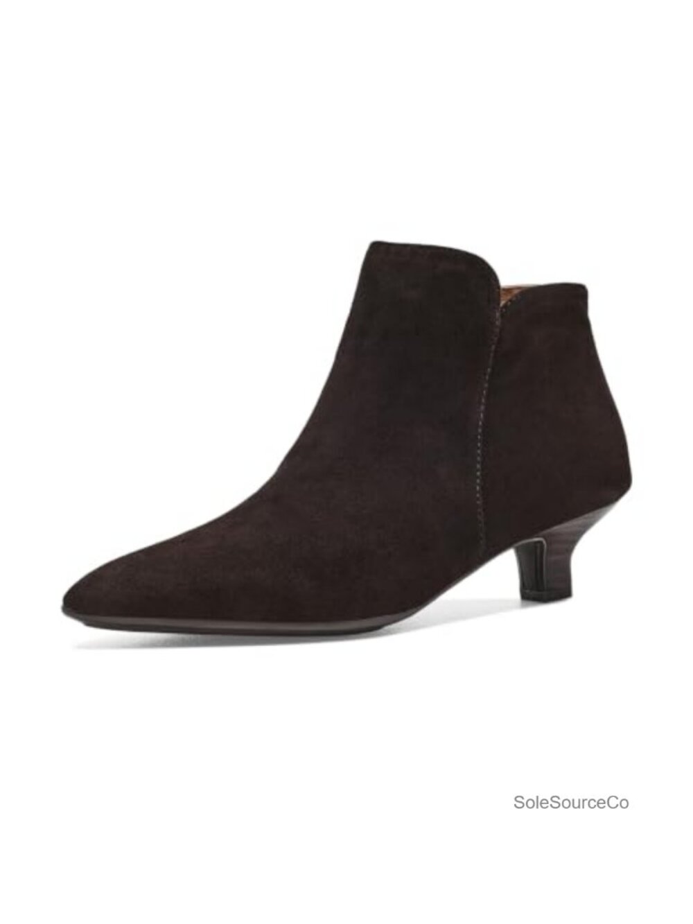 Söfft Sawyer Waterproof Leather Ankle Bootie Pointed Toe Kitten Heel